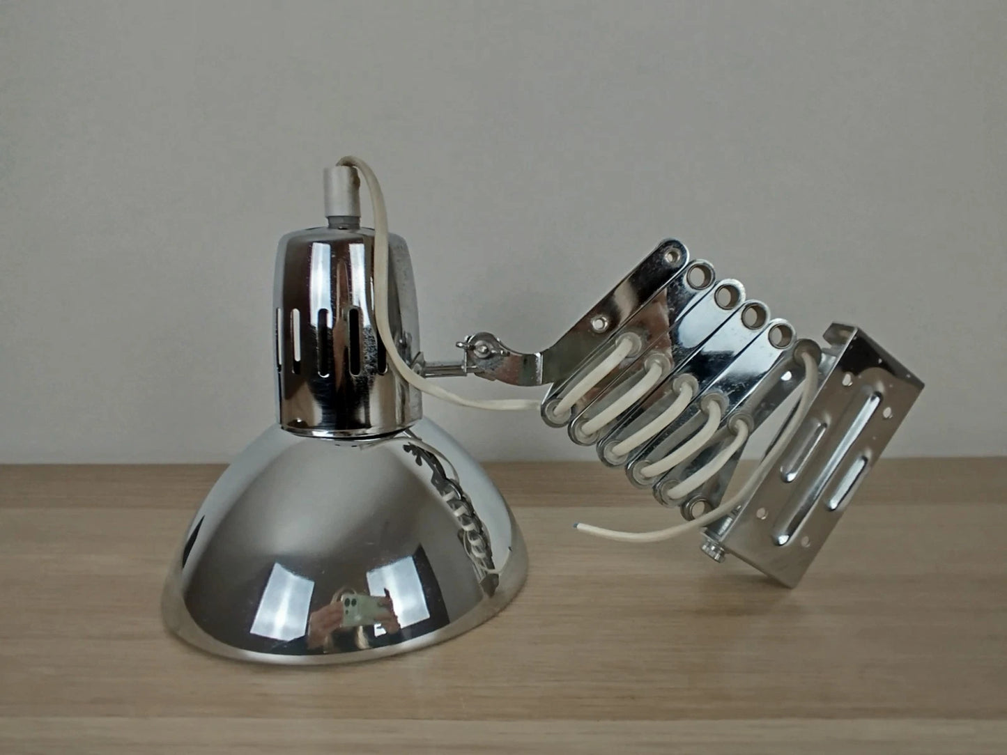 Lampada Applique Da Muro E Parete A Pantografo Cromata Vintage Industriale Retrò