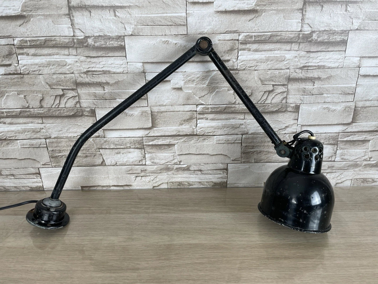 Lampada Snodabile Industriale Officina Regolabile Nero Vintage NO MORSETTO Vite