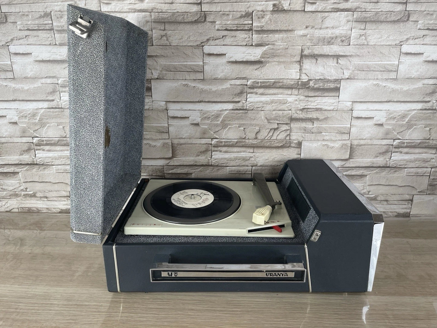 Fonovaligia Philips Uranya HiFi Giradischi Per Pezzi Di Ricambio Nera e Grigia