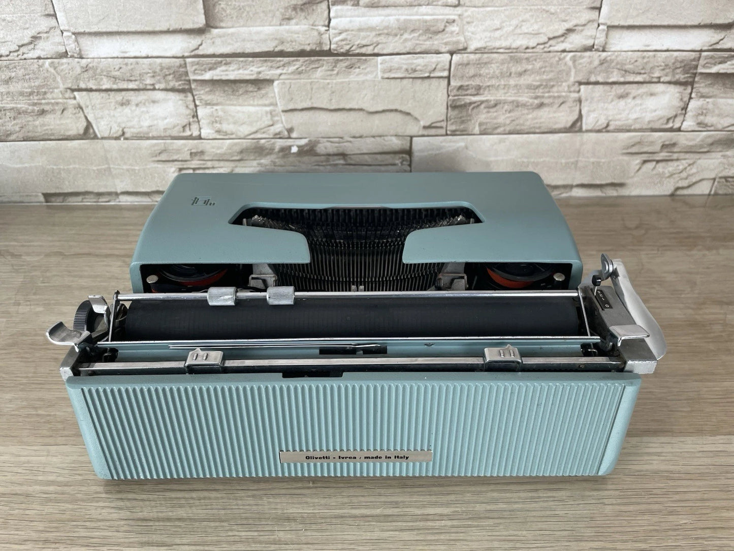 Macchina Da Scrivere Olivetti Lettera 32 Vintage Design Nizzoli Anni 60 Azzurra
