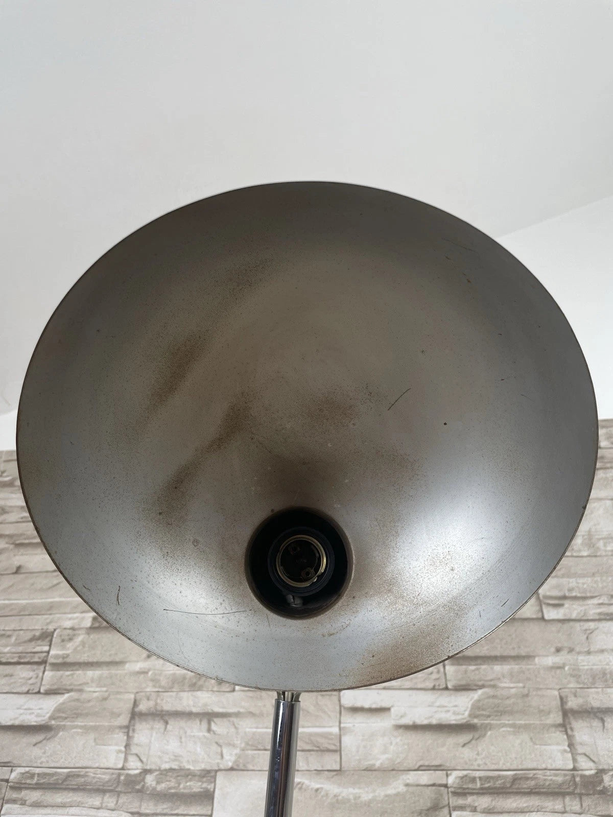 Lampada Da Tavolo Seminara Vintage Epoca Anni 60 Ministeriale Industriale Grigio