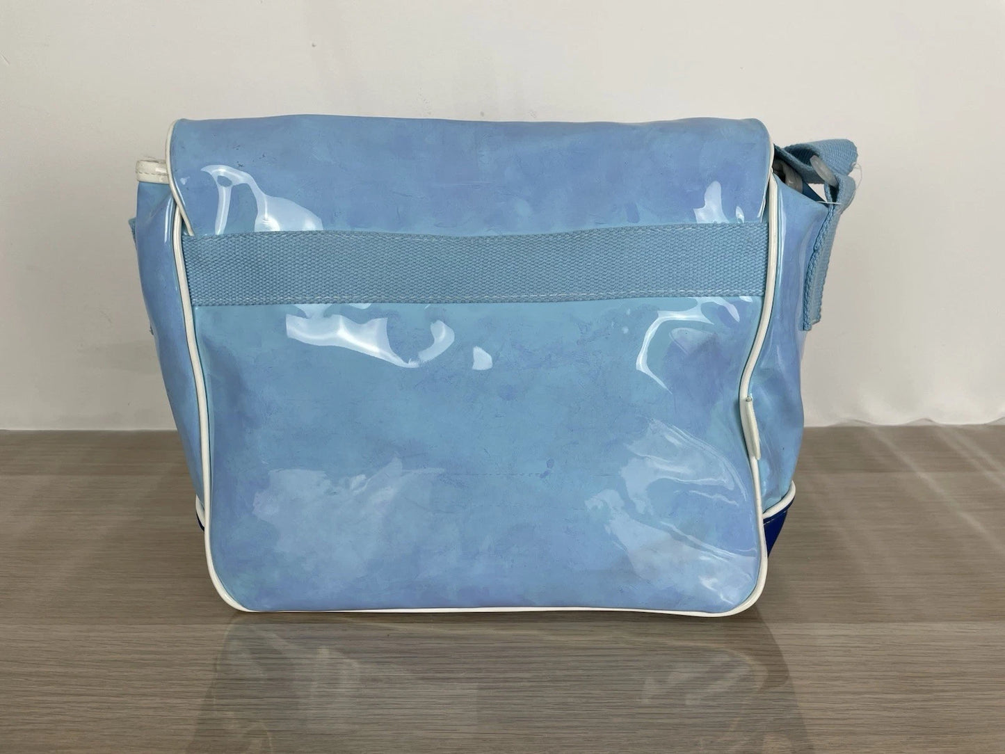 Borsa Naj Oleari I Love No Azzurra PVC Postina Tracolla Vintage Cartella Scuola