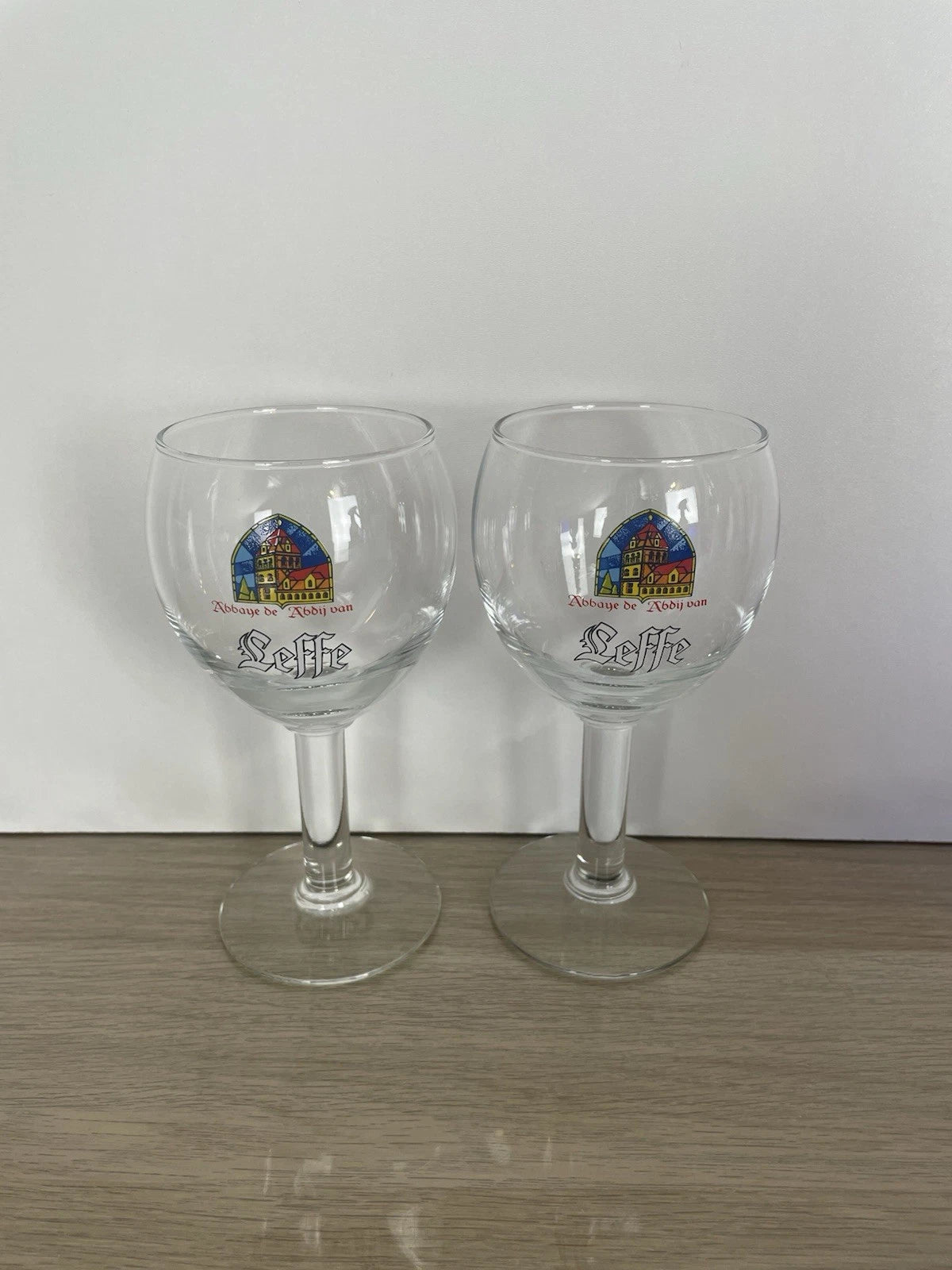 Coppia Di Calici 2 Bicchieri Da Birra Leffe Promozionali Pubblicitari In Vetro