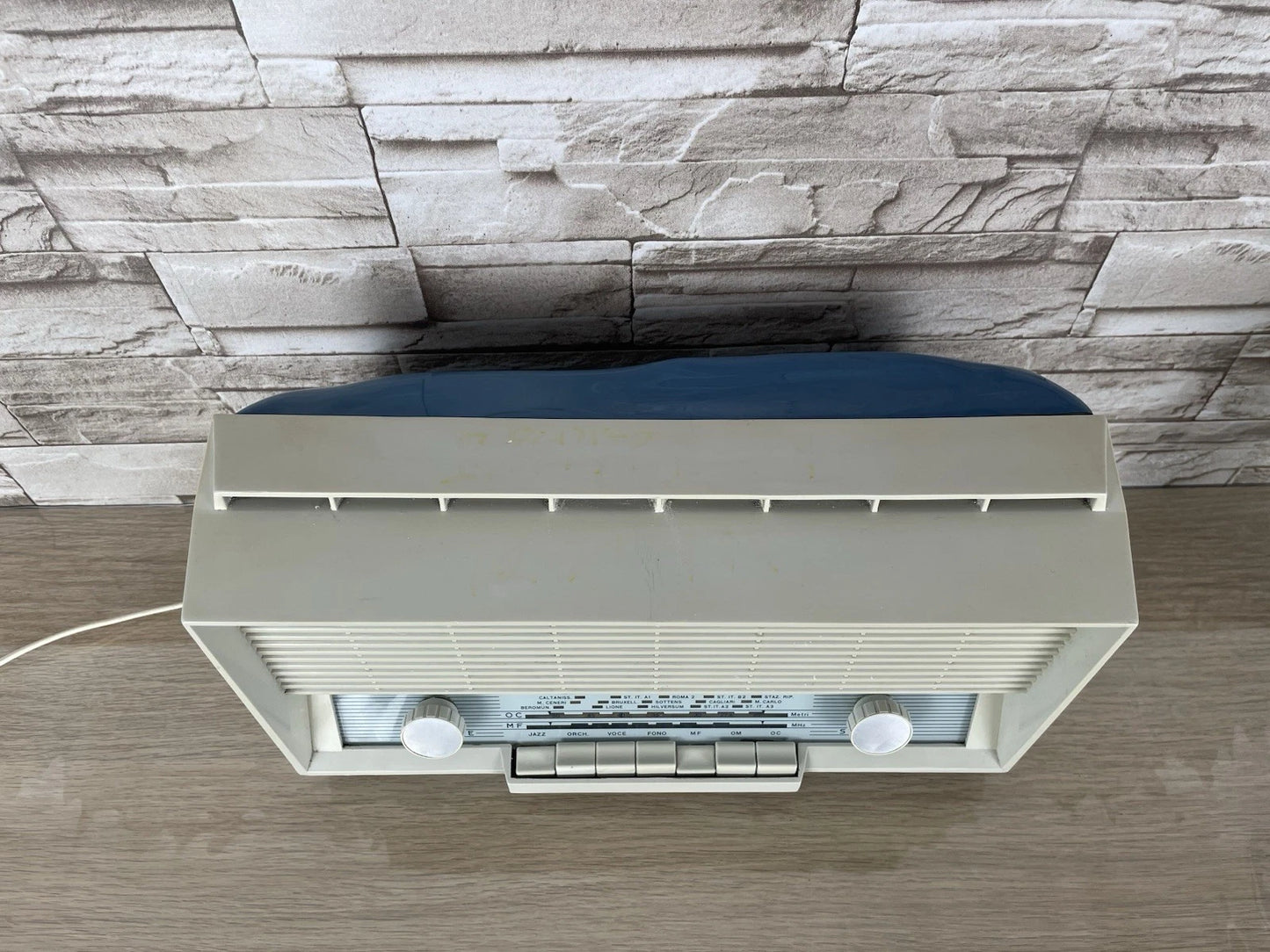 Radio Valvolare Allocchio Bacchini Mod. 450 Bianca Blu Anni 60 AM FM Per RICAMBI