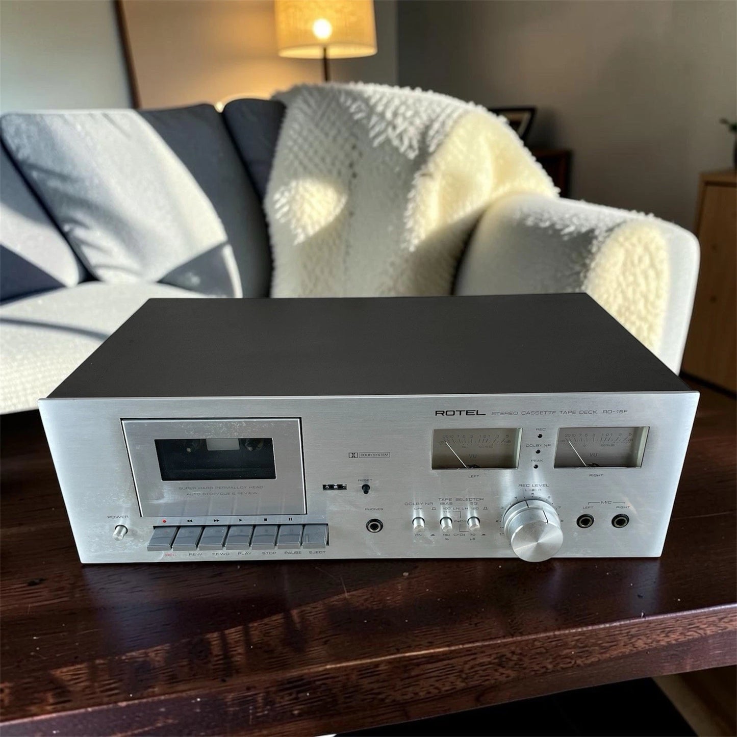 Piastra Cassette Rotel RD 15F Argento Stereo Tape Deck Lettore Cassette Vintage