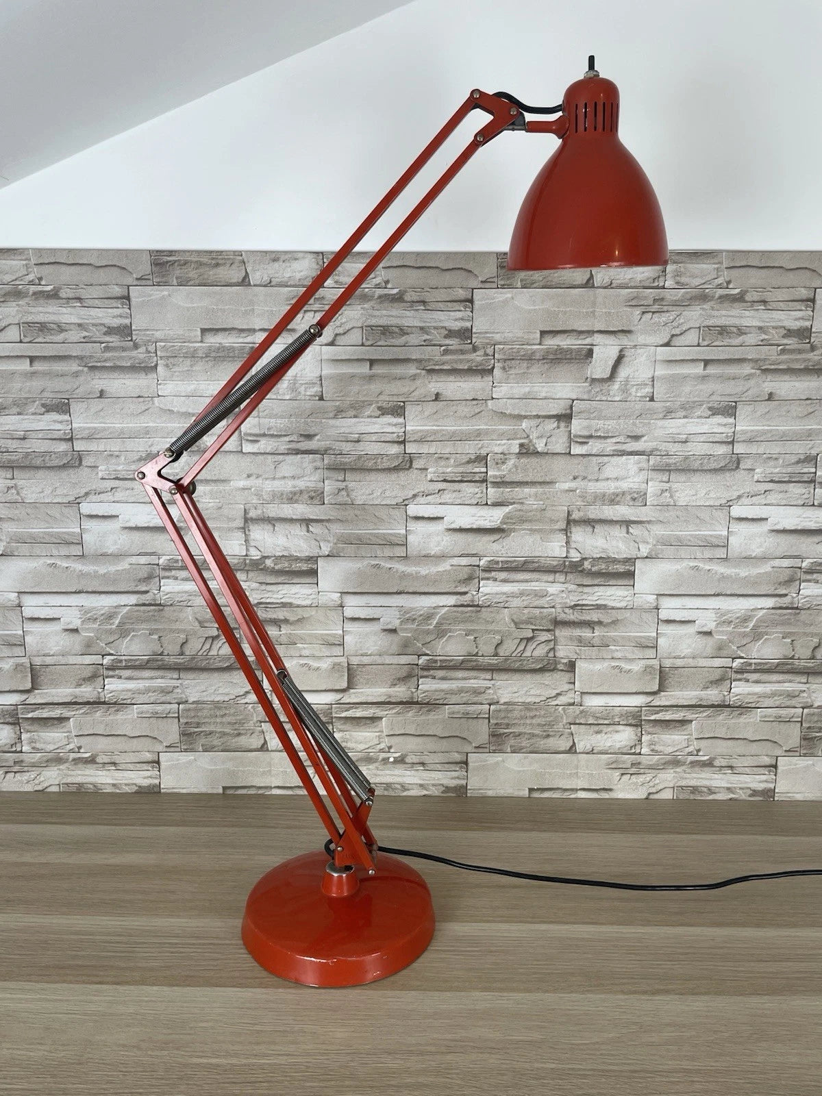 Lampada Da Tavolo Luxo Naska Loris Rosso Vintage Epoca Snodabile Industriale