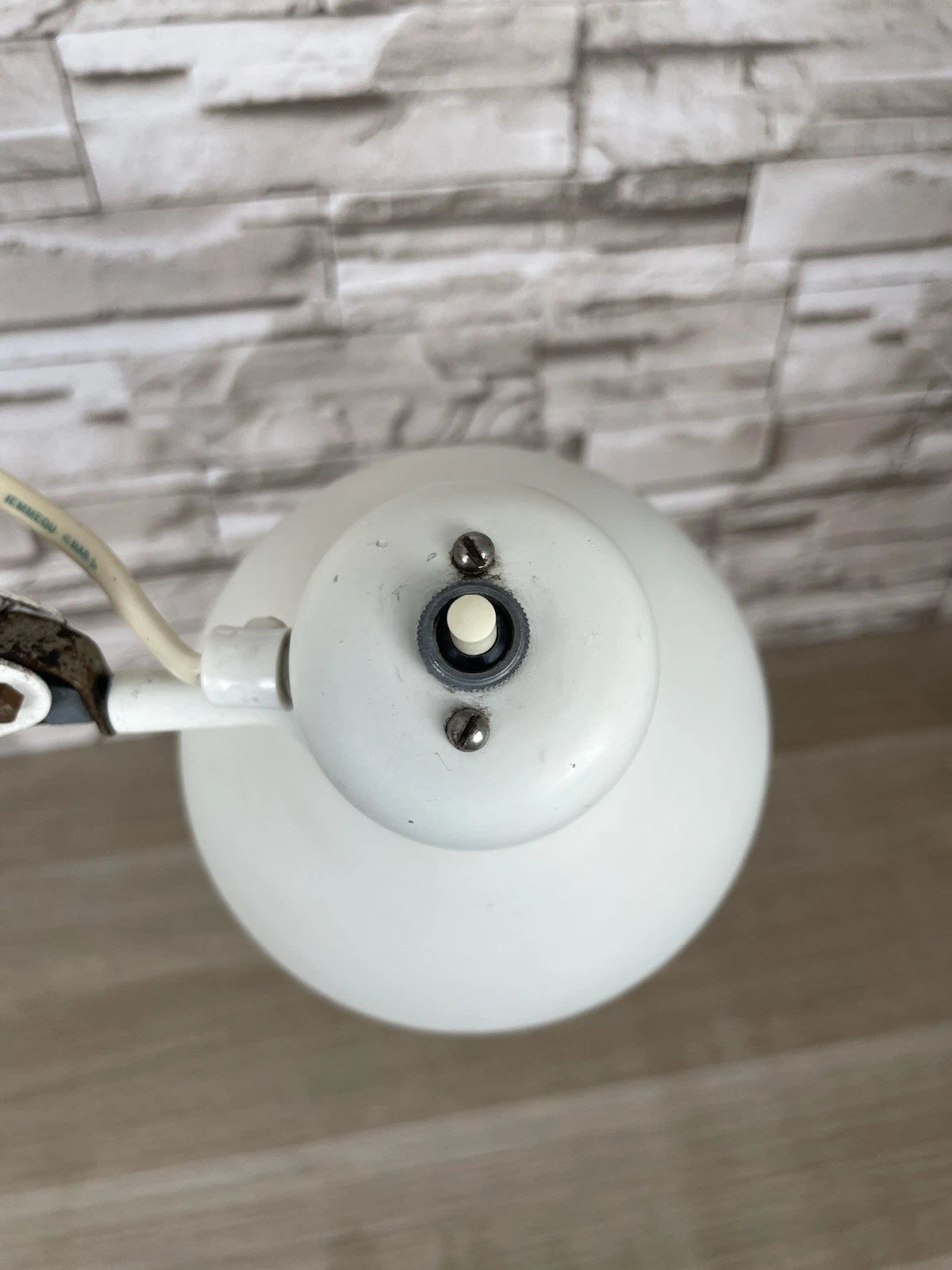 Lampada Industriale Vintage Naska Loris Snodabile Epoca Bianca Con Morsetto