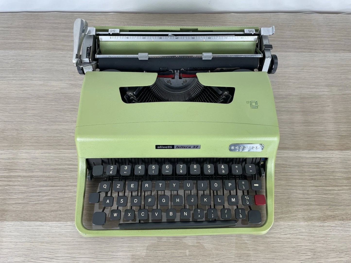Macchina Da Scrivere Olivetti Lettera 32 Vintage Verde Nizzoli Anni 60 +Custodia