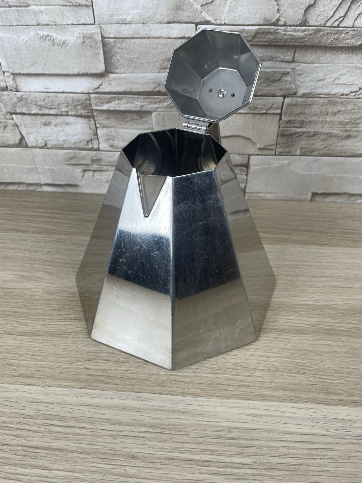 Bollitore Calderoni Fratelli Serie Piramide Ottagonale Vintage Anni 60 Acciaio