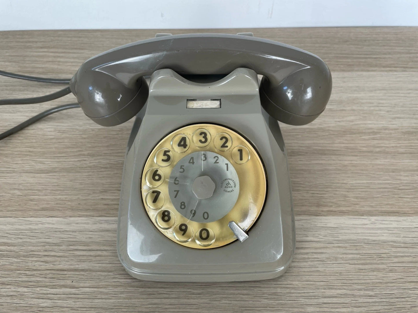 Telefono A Disco A Rotella Siemens Auso Telecomunicazioni S62 Bigrigio Vintage