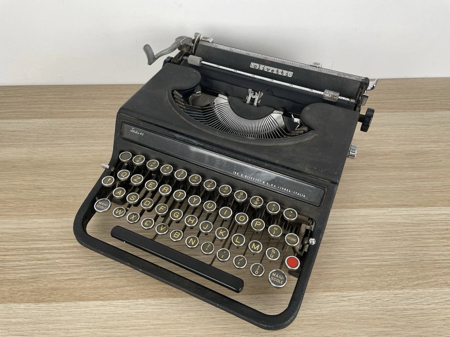 Macchina Da Scrivere Olivetti Studio 42 Portatile Nero Vintage Epoca Anni 30/50