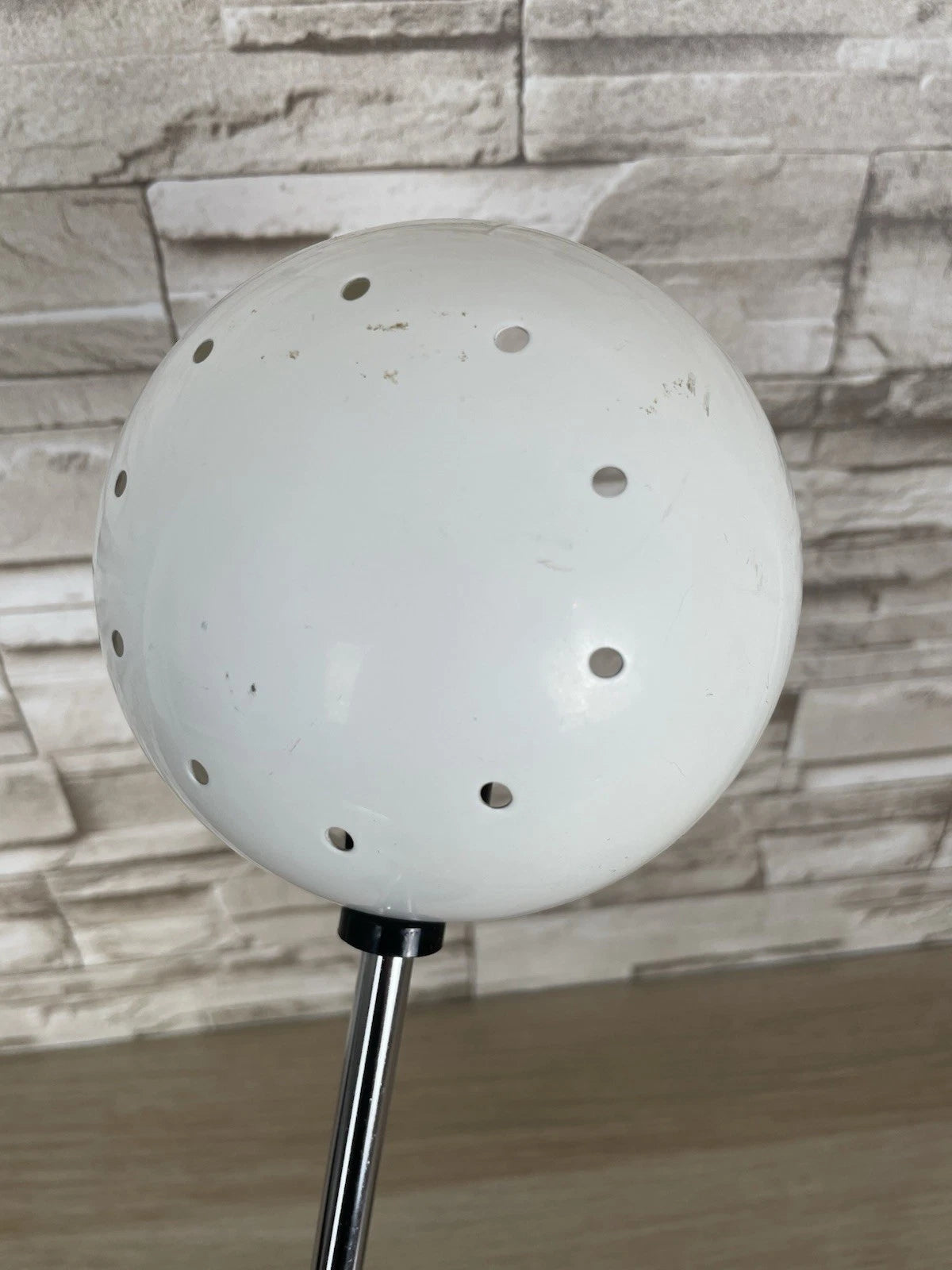 Lampada Da Tavolo Vintage Snodabile Bianca Epoca Anni 70 E16 Cavo E Interruttore