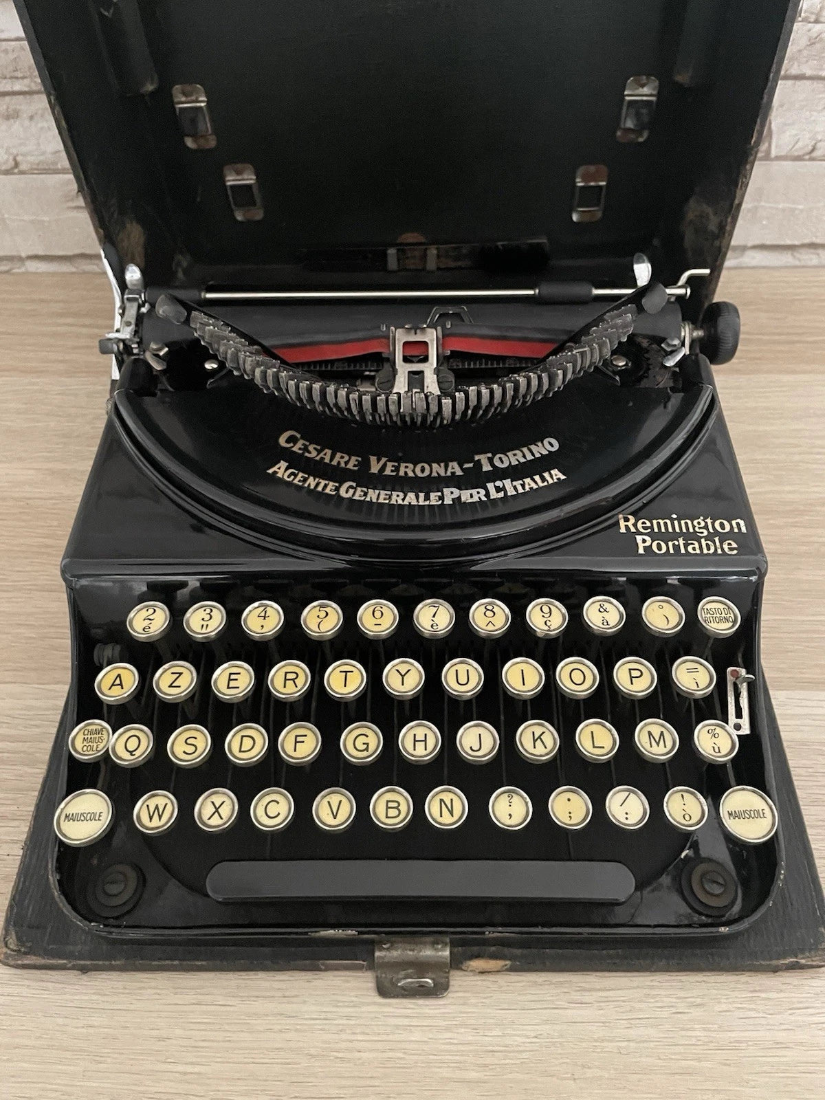 Macchina Da Scrivere Remington Portable Cesare Verona Torino Antica Anni 20 Nera