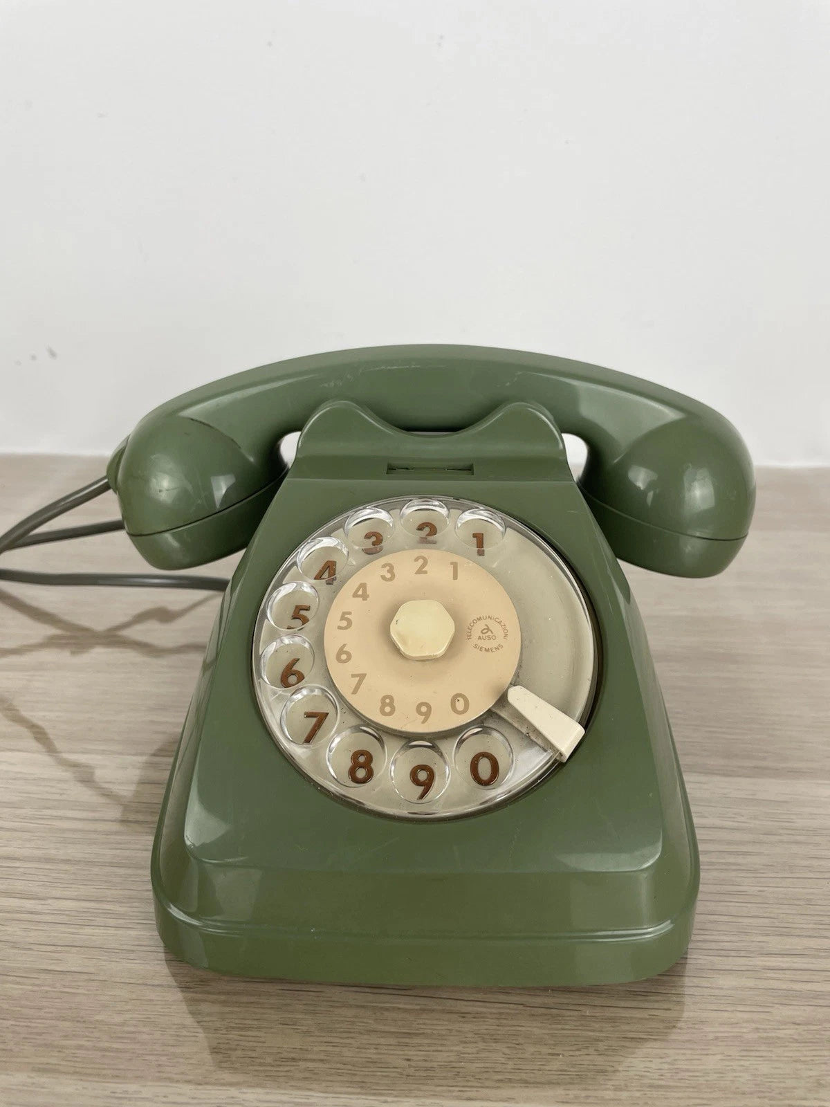 Telefono Fisso Disco Auso Siemens Telecomunicazioni Verde Oliva Lino Saltini S62