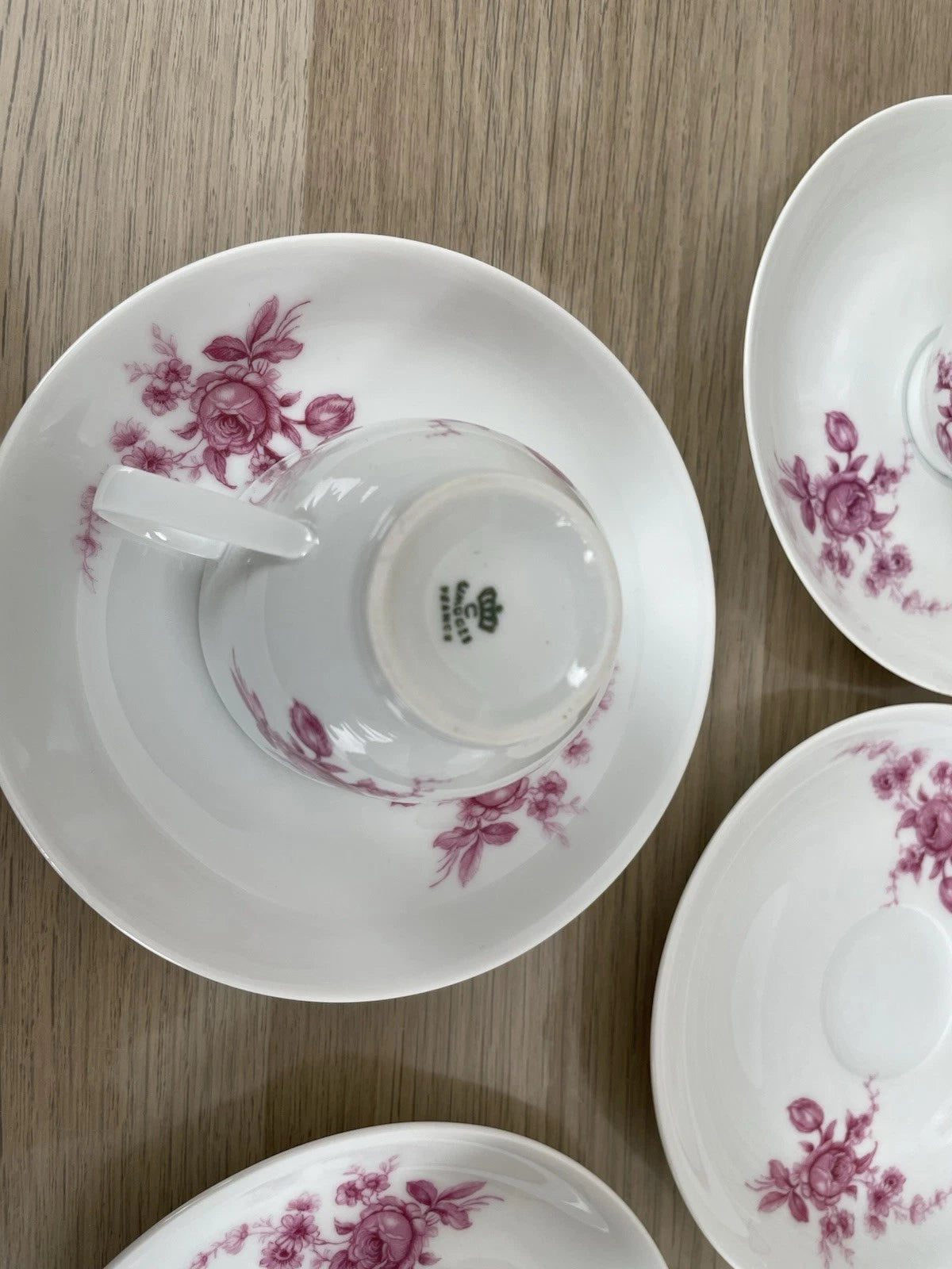 Servizio Da Caffè Limoges Porcellana Francese Vintage 6 Piattini E Tazzine Fiori