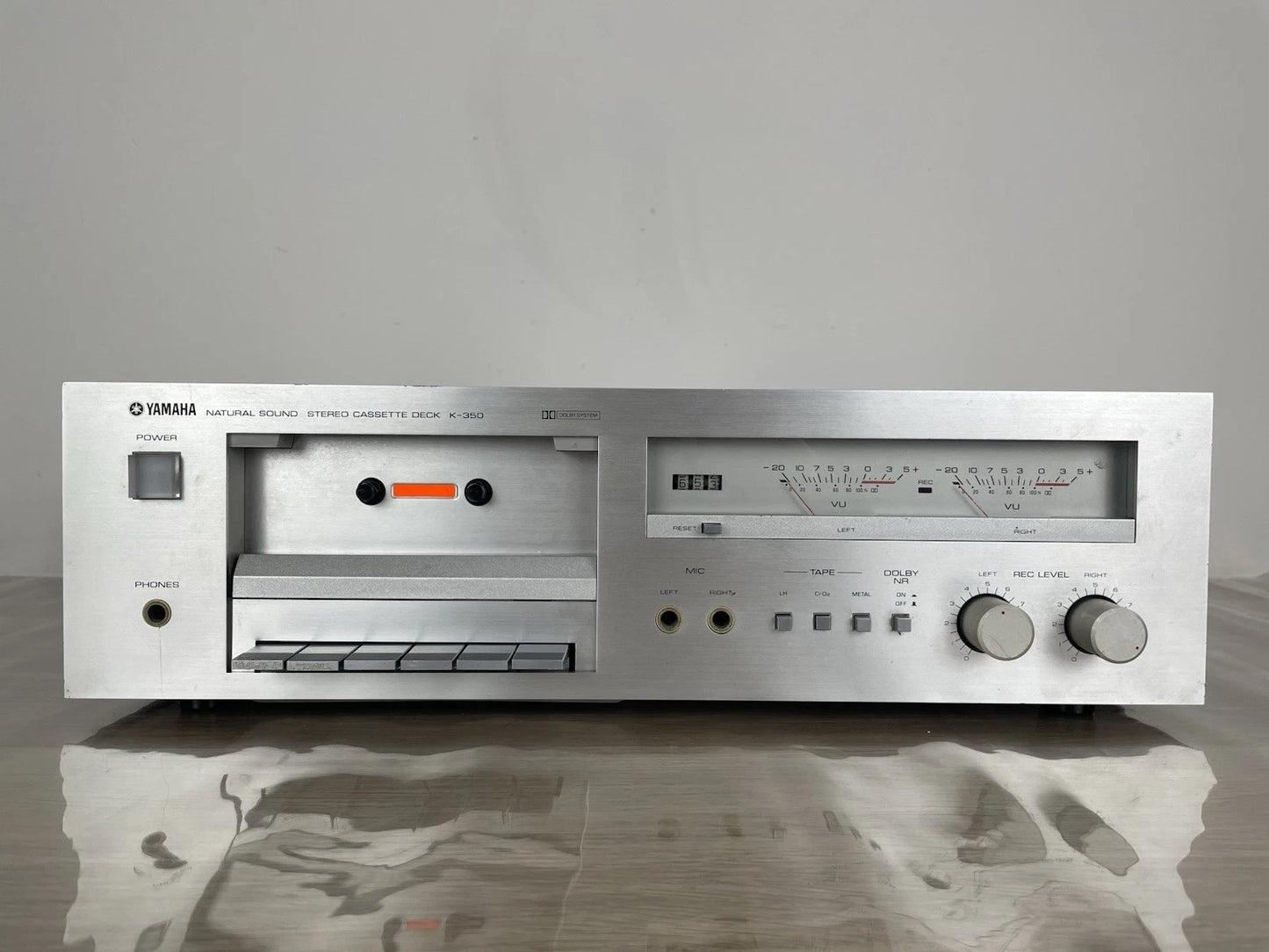 Piastra Cassette Yamaha K350 Lettore Musicassette Vintage Argento Nippon Gakki