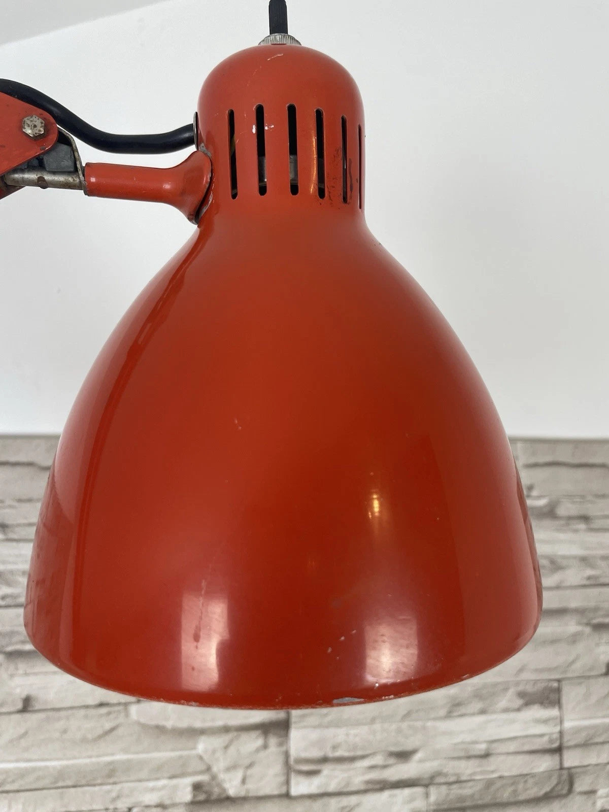 Lampada Da Tavolo Luxo Naska Loris Rosso Vintage Epoca Snodabile Industriale