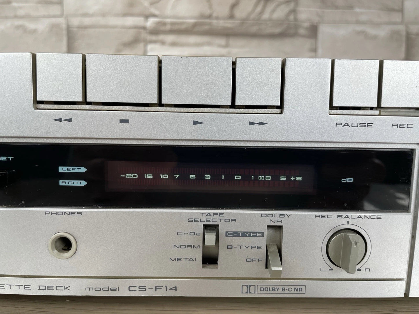 Piastra Cassette Akai CS-F14 Vintage HiFi Stereo Argento Anni 80 Musicassette