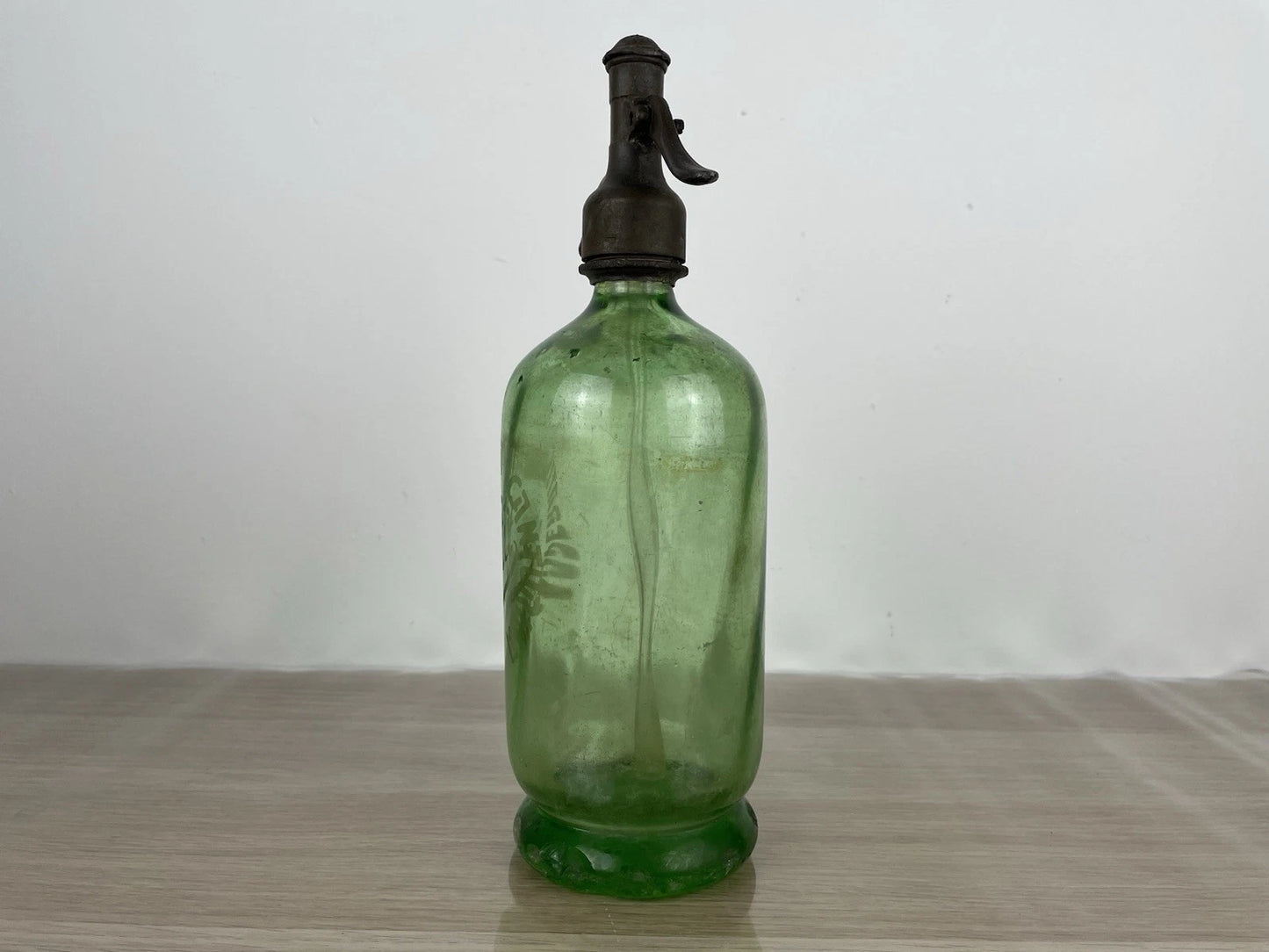 Autoseltzer In Vetro Sifone Seltz Cooperativa Canturina Cantù Verde Anni 30 Epoca