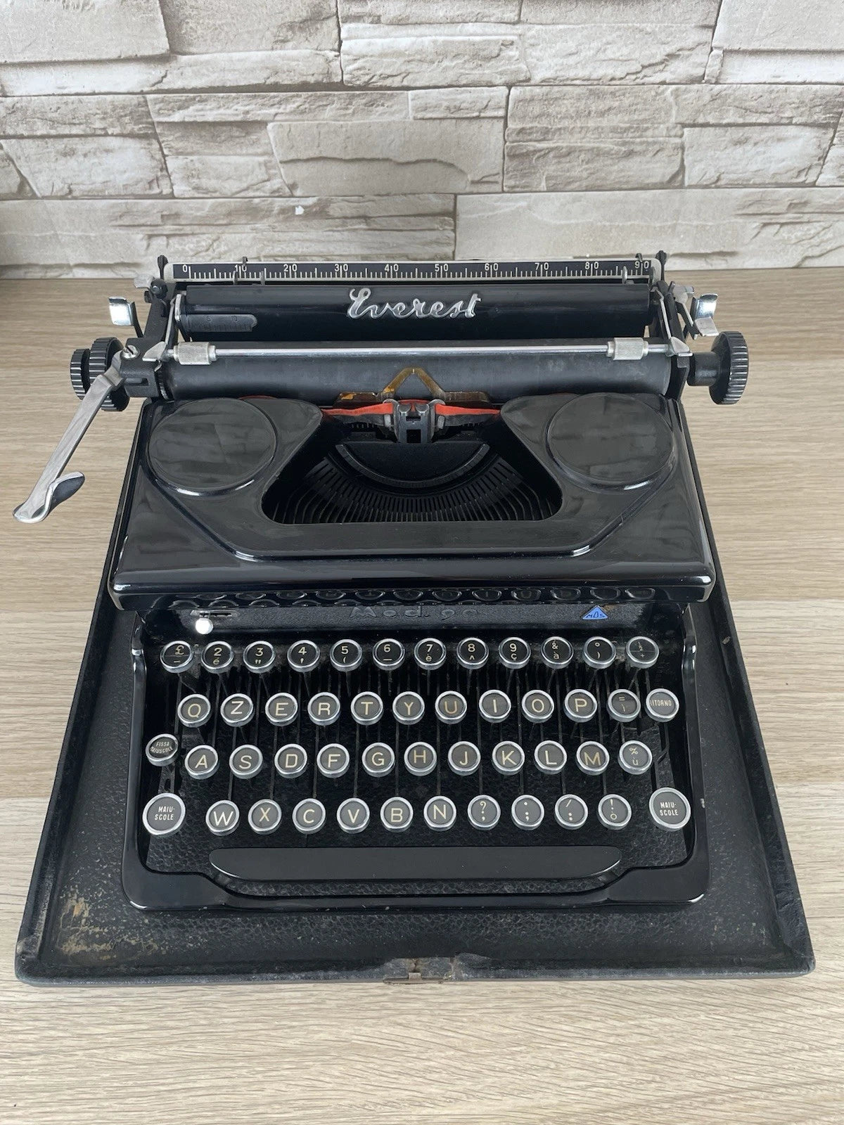 Macchina Per Scrivere Everest Mod.90 Milano Vintage Epoca Anni 40/50 Nera