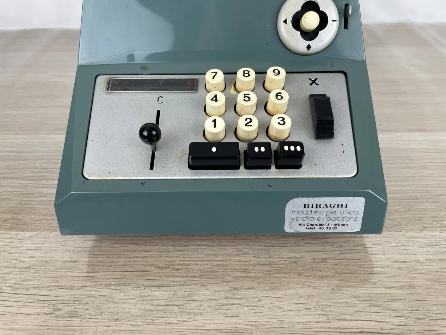 Calcolatrice Meccanica Manuale Olivetti Summa Prima 20 Epoca Anni '60 Azzurra