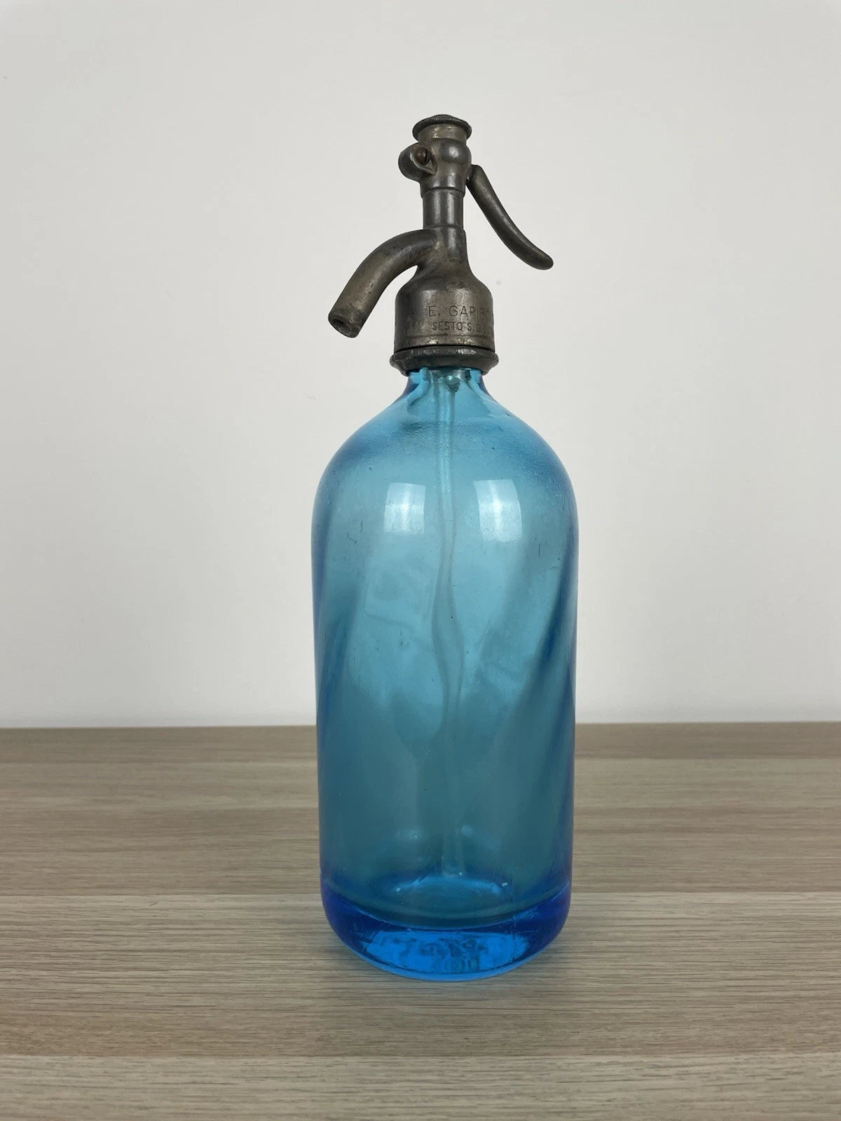 Autoseltz Vetro Sifone Seltz Proverbio Monza Azzurro Antico Epoca Anni 30 Blu