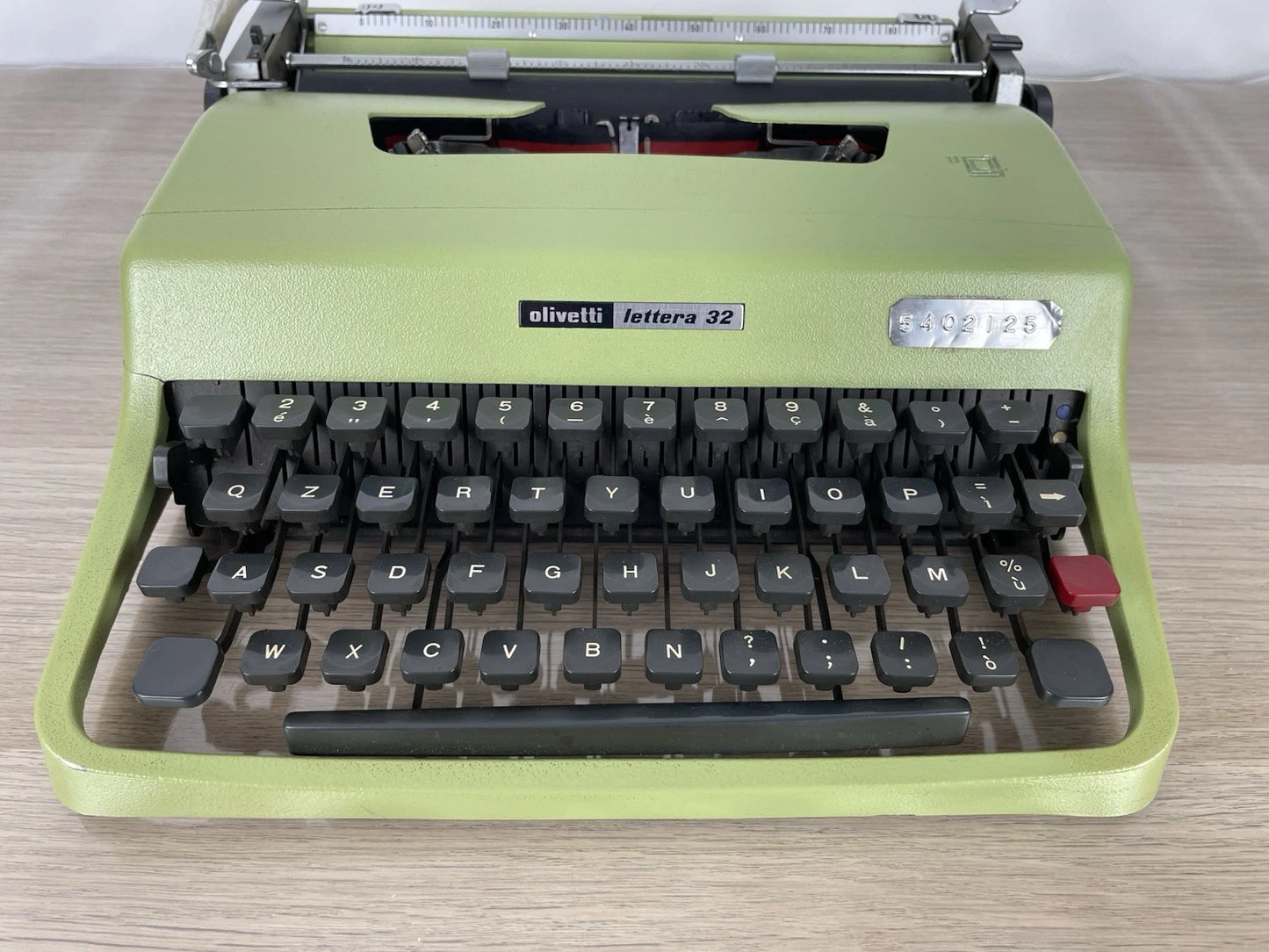 Macchina Da Scrivere Olivetti Lettera 32 Vintage Verde Nizzoli Anni 60 +Custodia