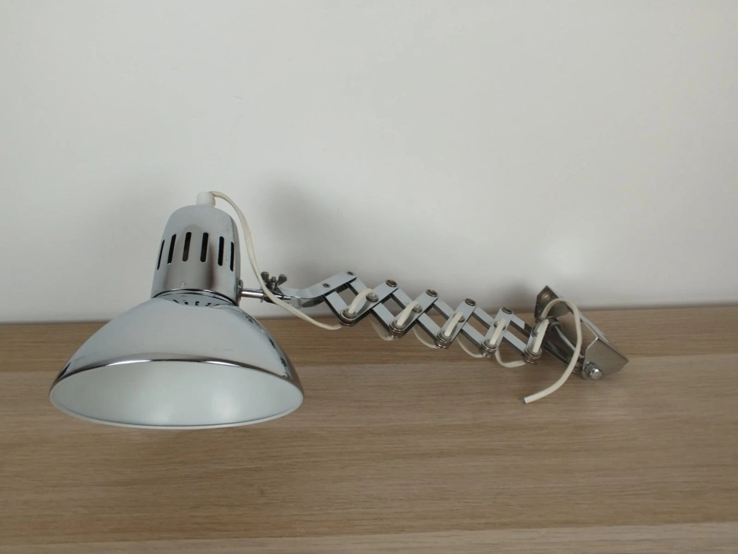 Lampada Applique Da Muro E Parete A Pantografo Cromata Vintage Industriale Retrò