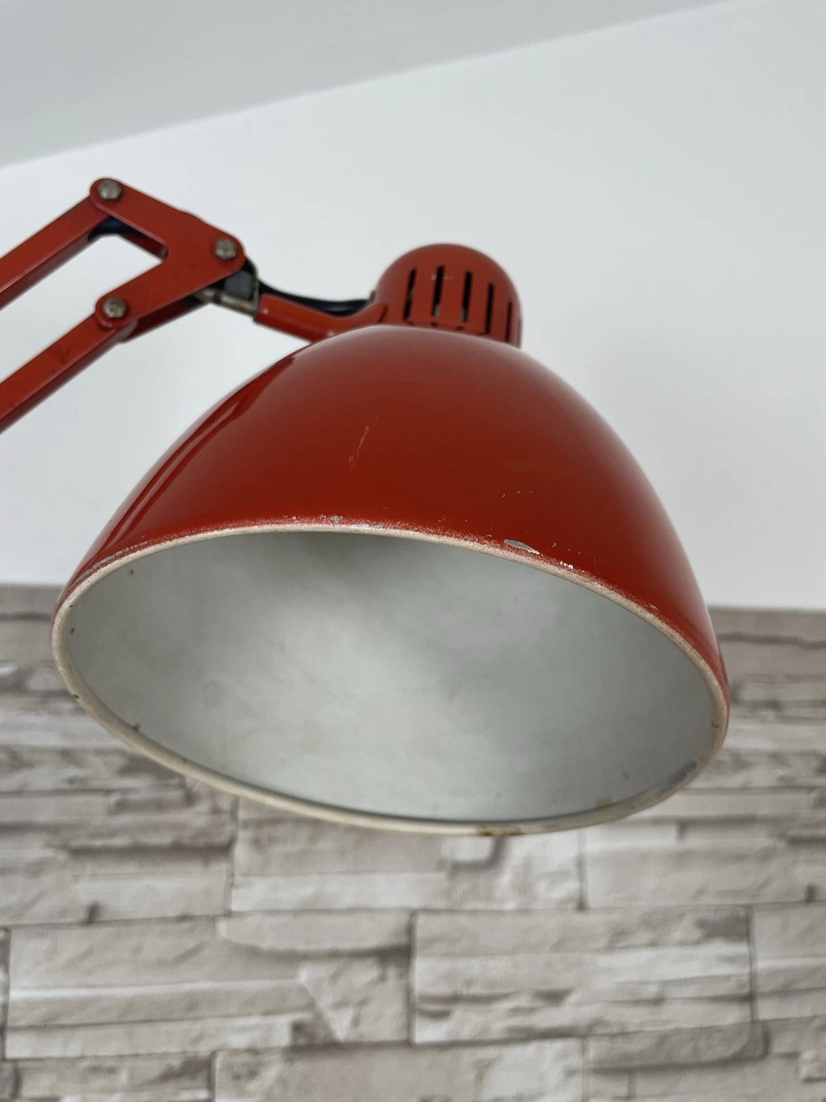 Lampada Da Tavolo Luxo Naska Loris Rosso Vintage Epoca Snodabile Industriale