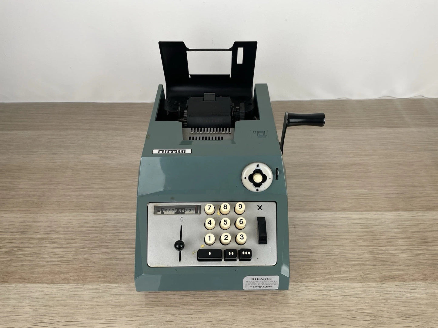 Calcolatrice Meccanica Manuale Olivetti Summa Prima 20 Epoca Anni '60 Azzurra