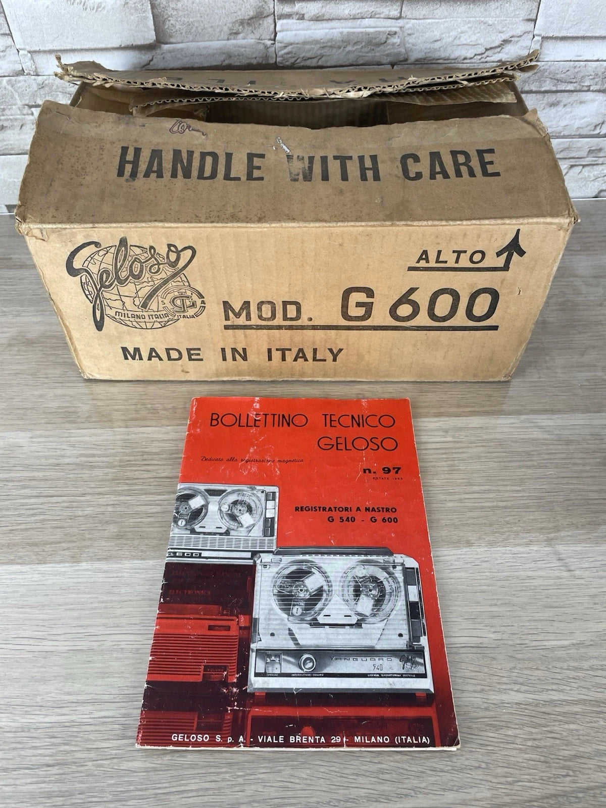 Magnetofono A Bobine Geloso G-600 Registratore Vintage Epoca Anni 60 E Cavo