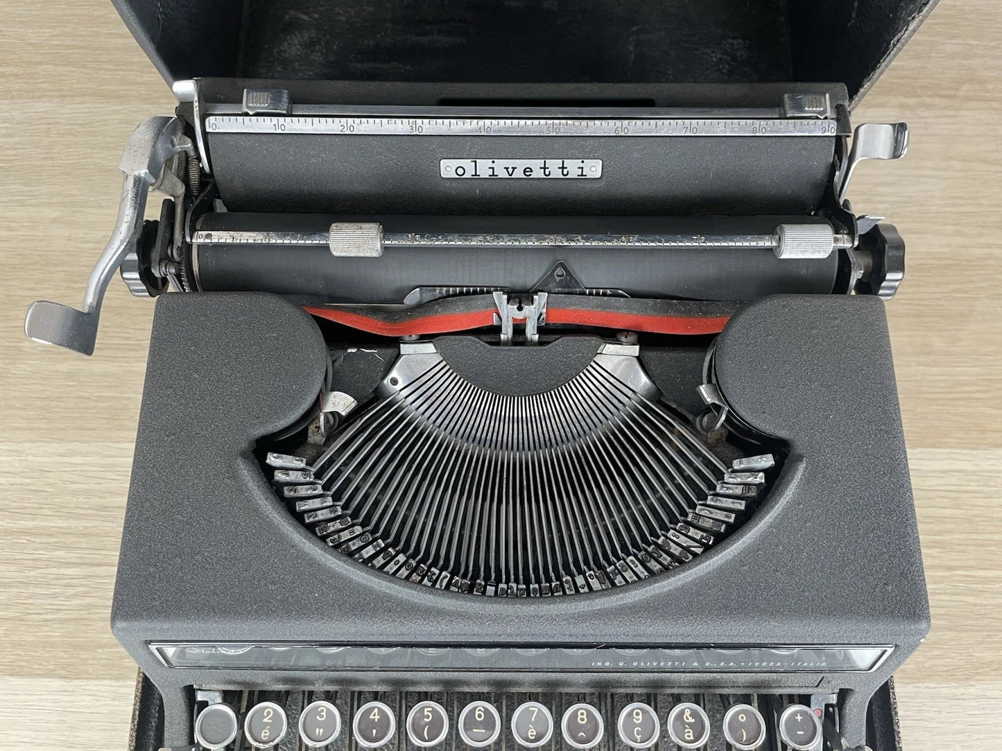 Macchina Per Scrivere Olivetti Studio 42 Vintage Epoca Anni 30 Design Nera