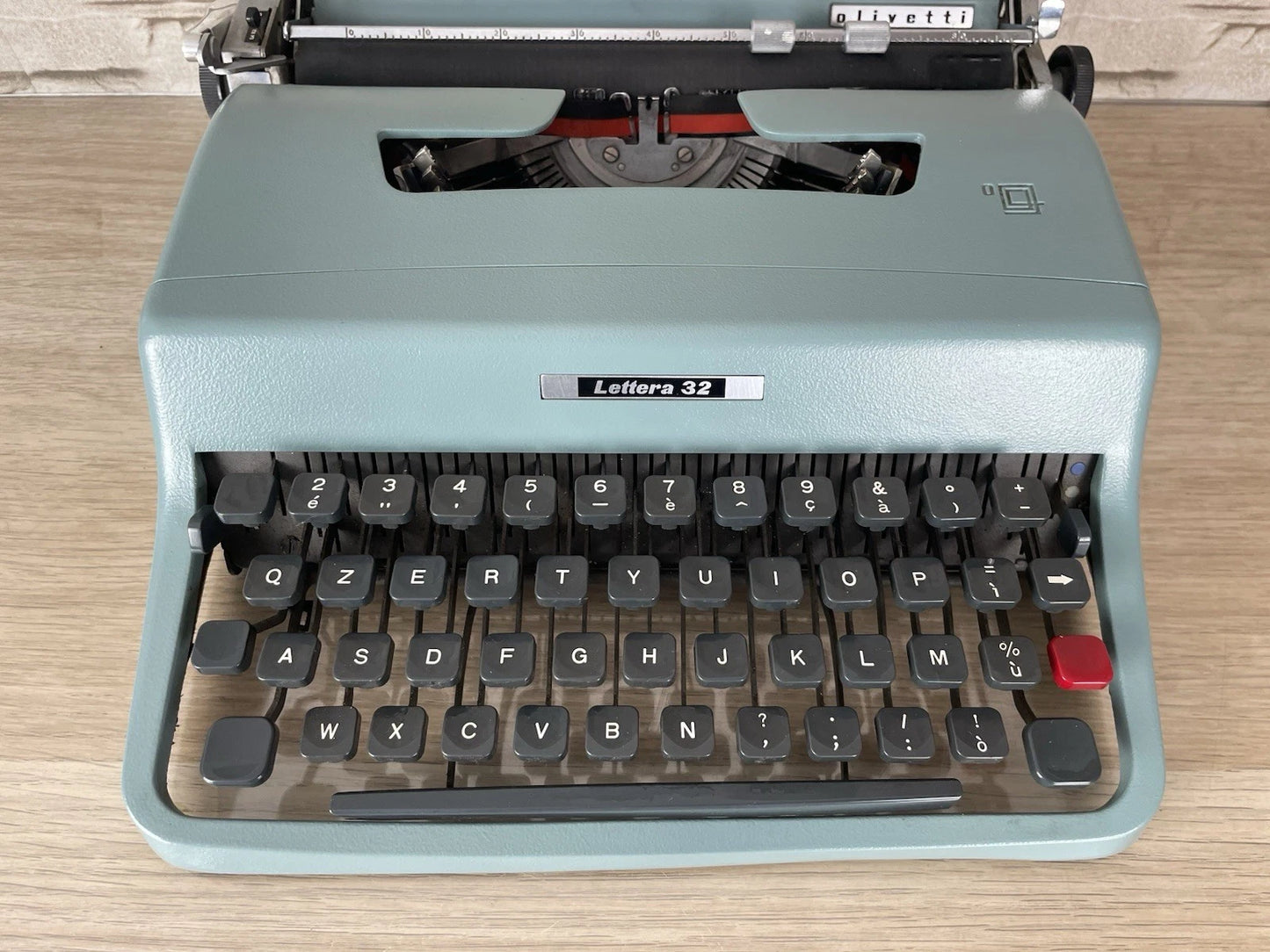 Macchina Da Scrivere Olivetti Lettera 32 Vintage Design Nizzoli Anni 60 Azzurra