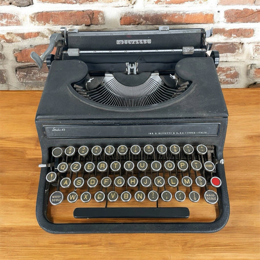 Macchina Da Scrivere Olivetti Studio 42 Portatile Nero Vintage Epoca Anni 30/50