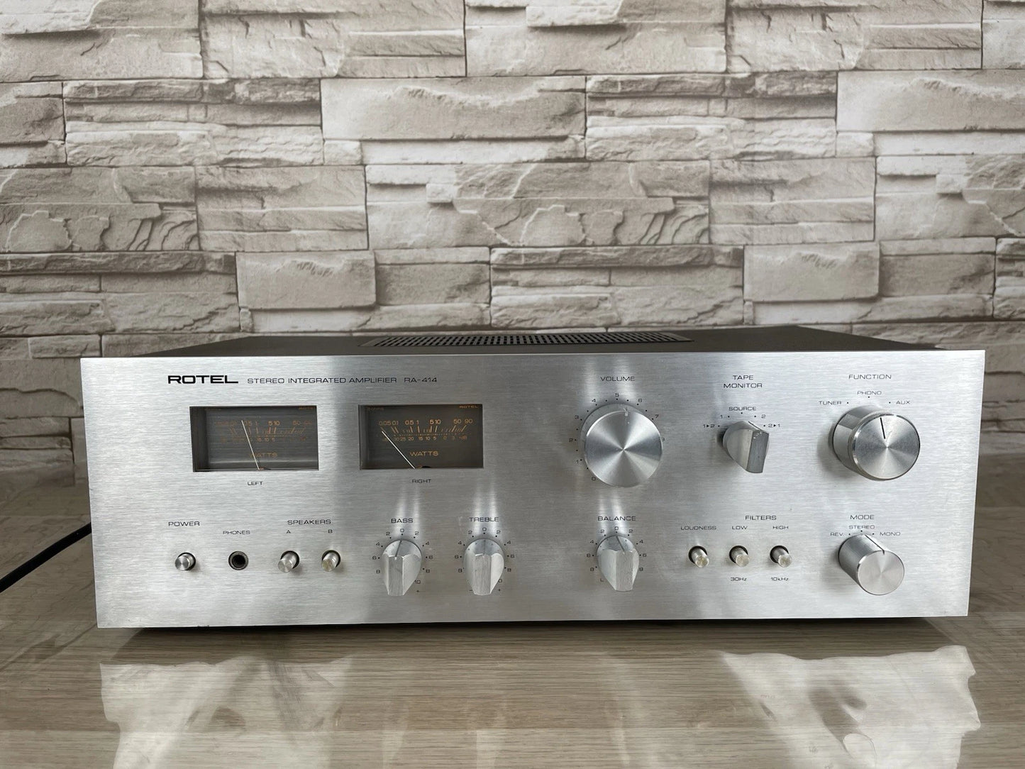 Amplificatore Integrato Rotel RA-414 Stereo HiFi Argento Vintage Anni 70 Japan