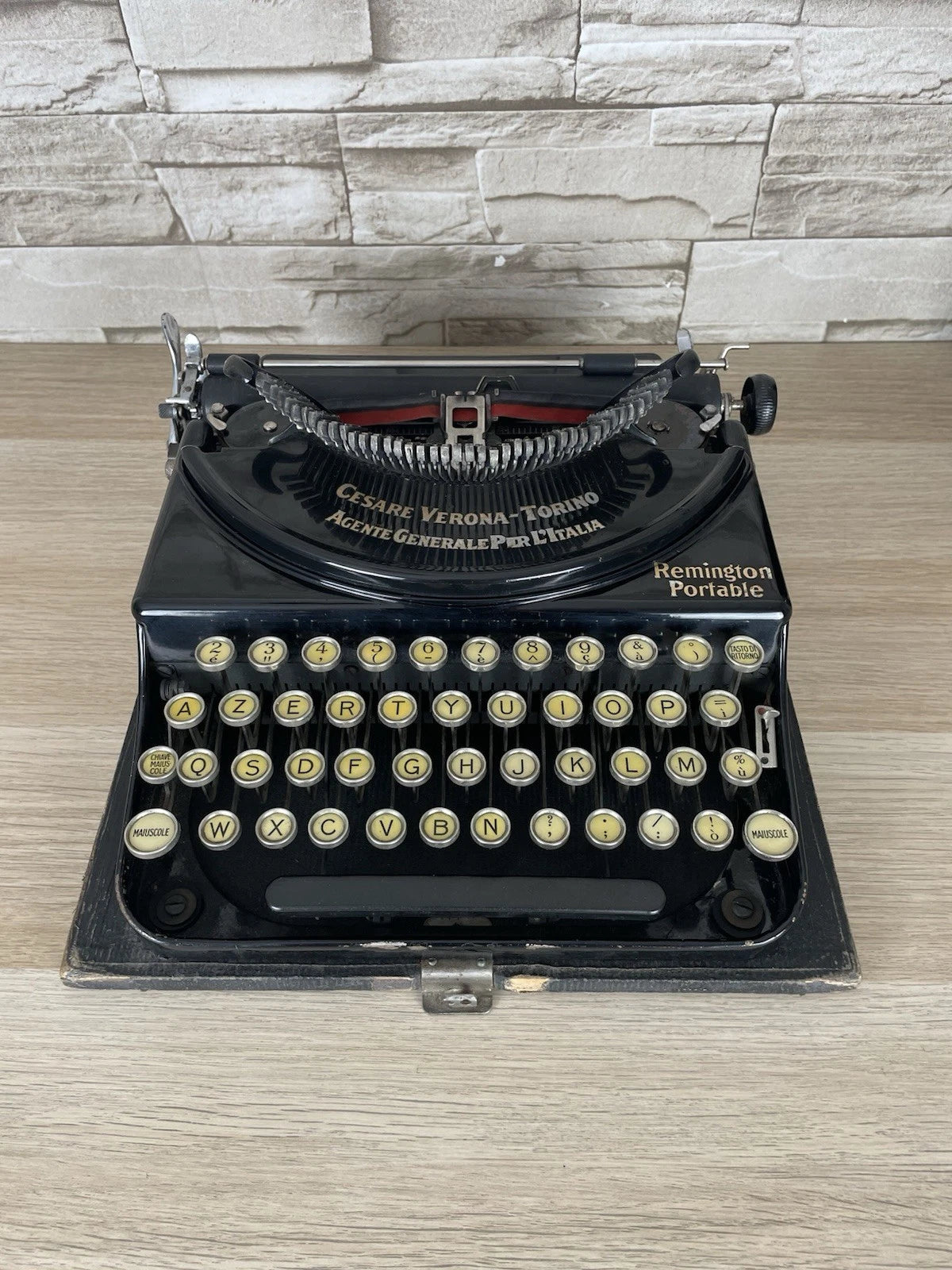 Macchina Da Scrivere Remington Portable Cesare Verona Torino Antica Anni 20 Nera