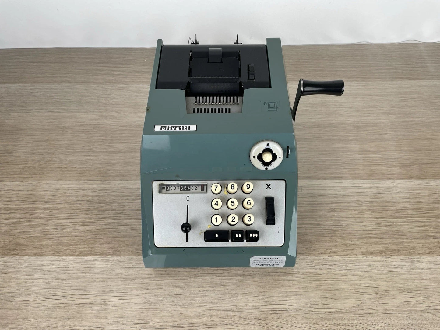 Calcolatrice Meccanica Manuale Olivetti Summa Prima 20 Epoca Anni '60 Azzurra