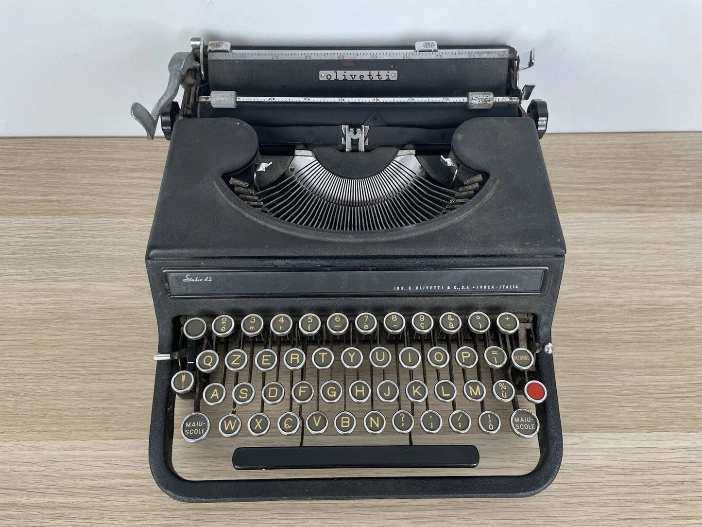 Macchina Da Scrivere Olivetti Studio 42 Portatile Nero Vintage Epoca Anni 30/50