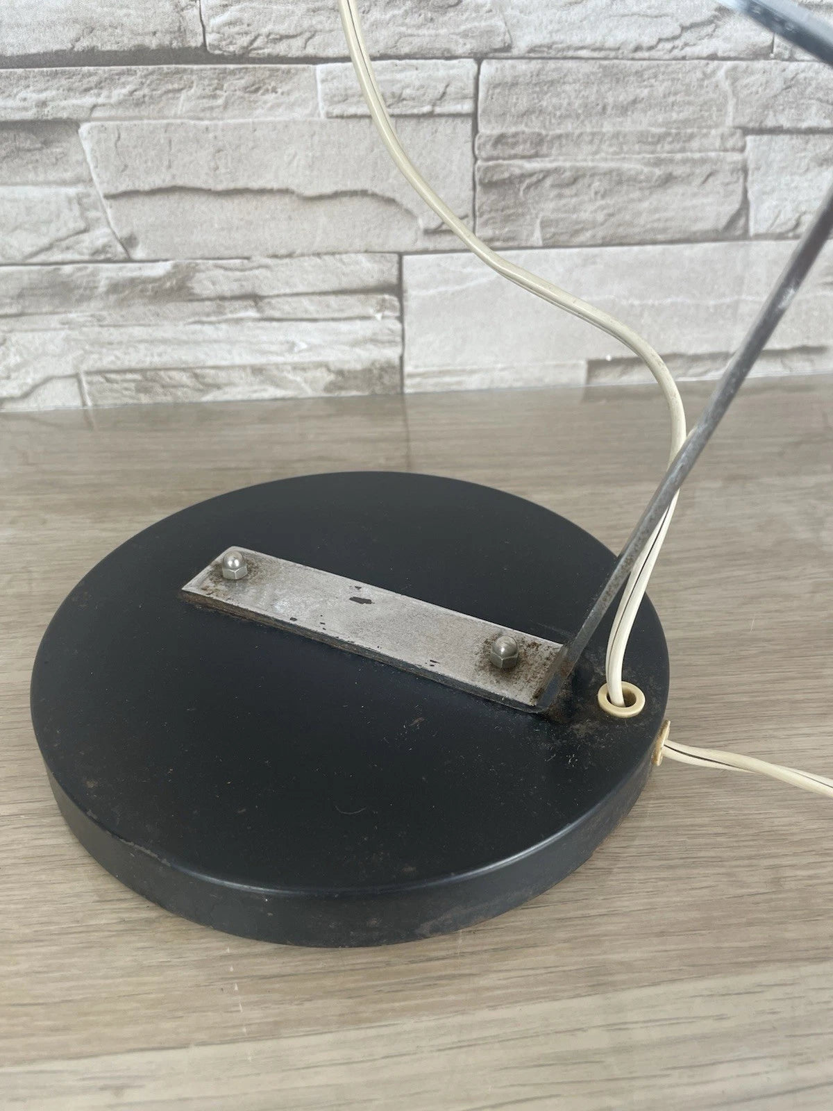Lampada Da Tavolo Eyeball Space Age Vintage Anni 70 Argento E Nero Snodabile