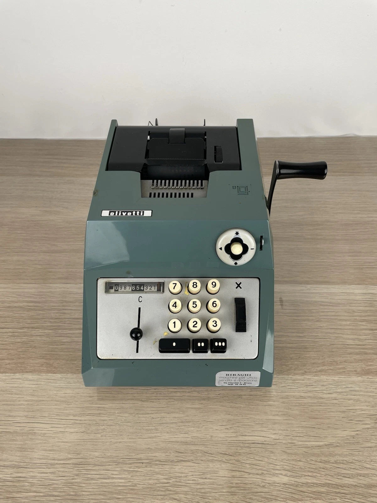 Calcolatrice Meccanica Manuale Olivetti Summa Prima 20 Epoca Anni '60 Azzurra