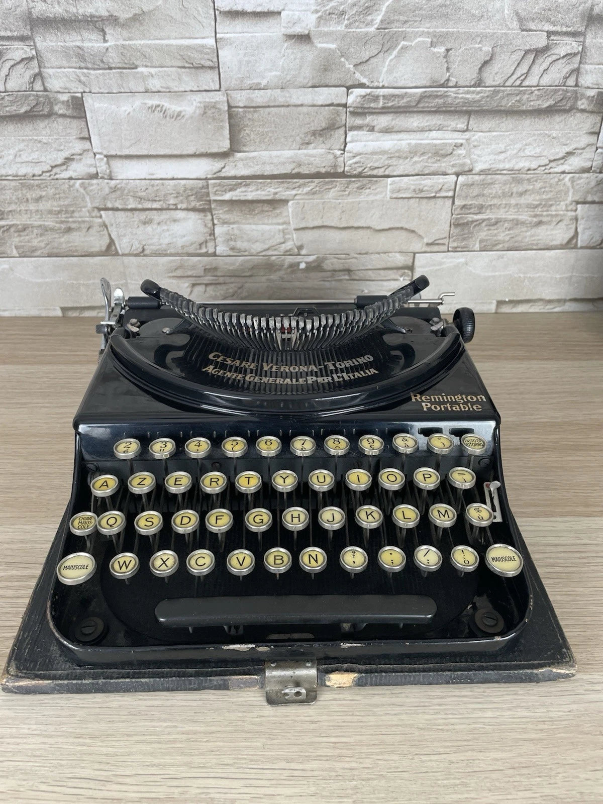 Macchina Da Scrivere Remington Portable Cesare Verona Torino Antica Anni 20 Nera