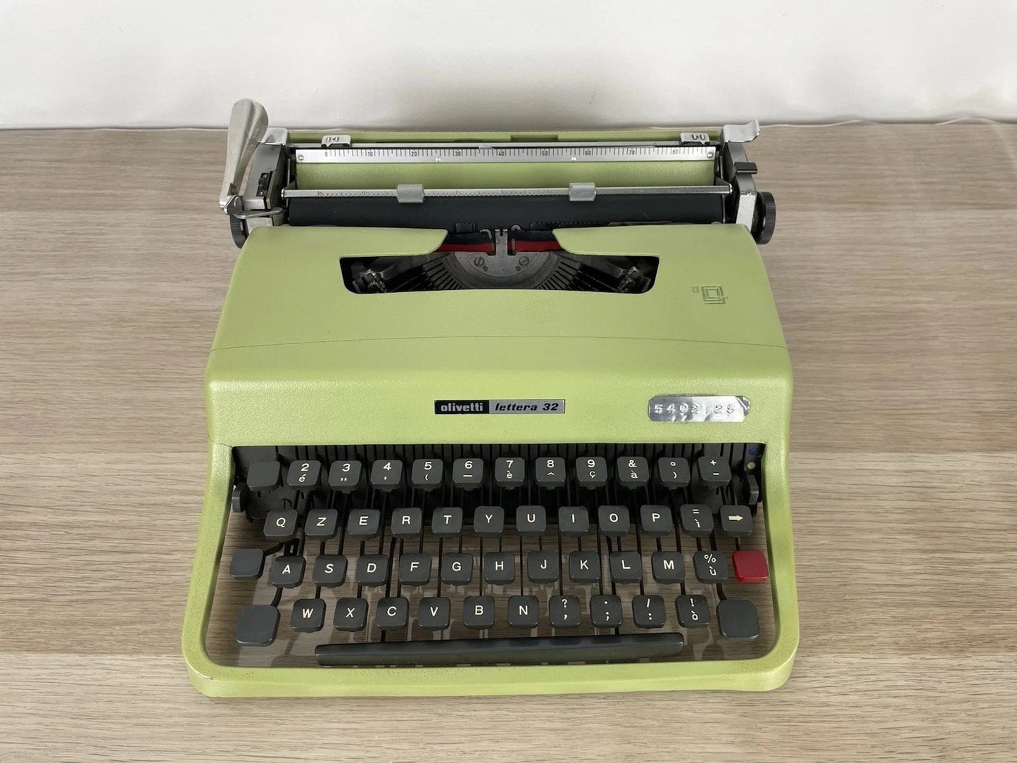Macchina Da Scrivere Olivetti Lettera 32 Vintage Verde Nizzoli Anni 60 +Custodia