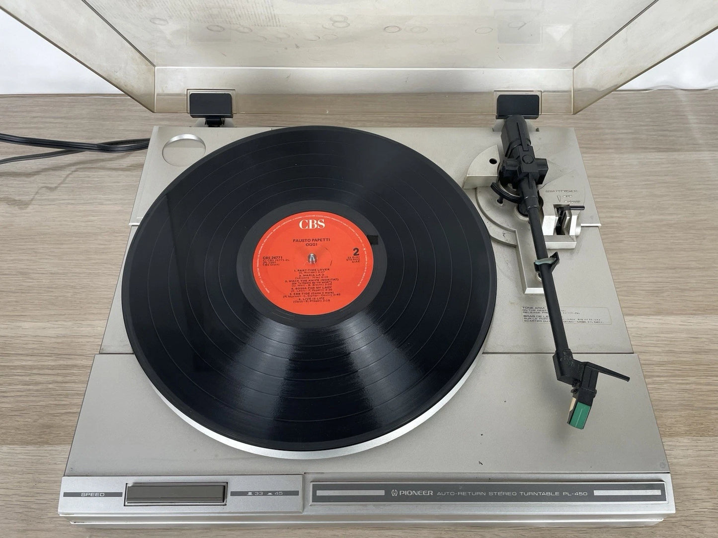 Giradischi Pioneer PL-450 Vintage Giappone Anni 80 Per Vinili Dischi 33 45 Giri