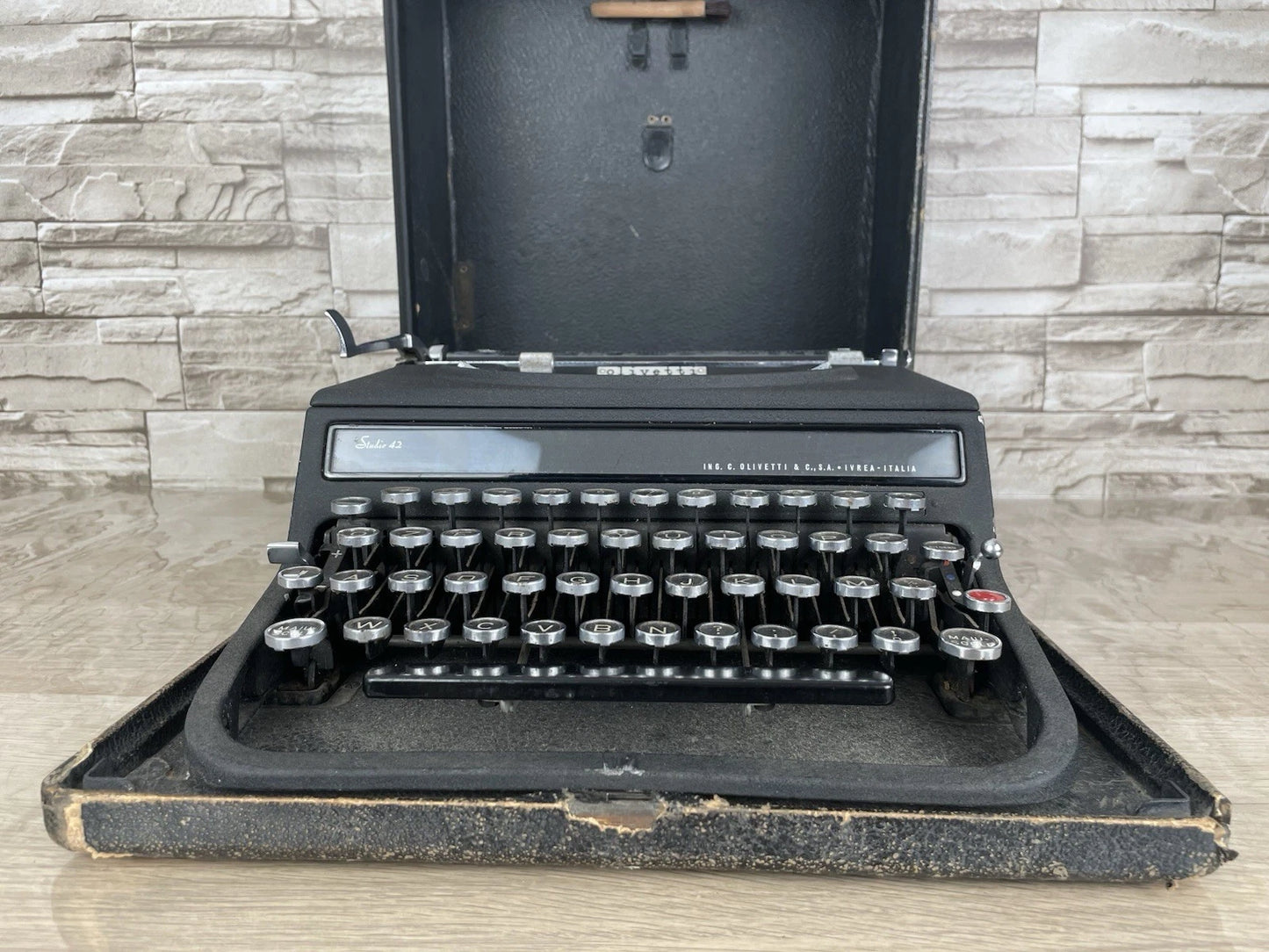 Macchina Per Scrivere Olivetti Studio 42 Vintage Epoca Anni 30 Design Nera