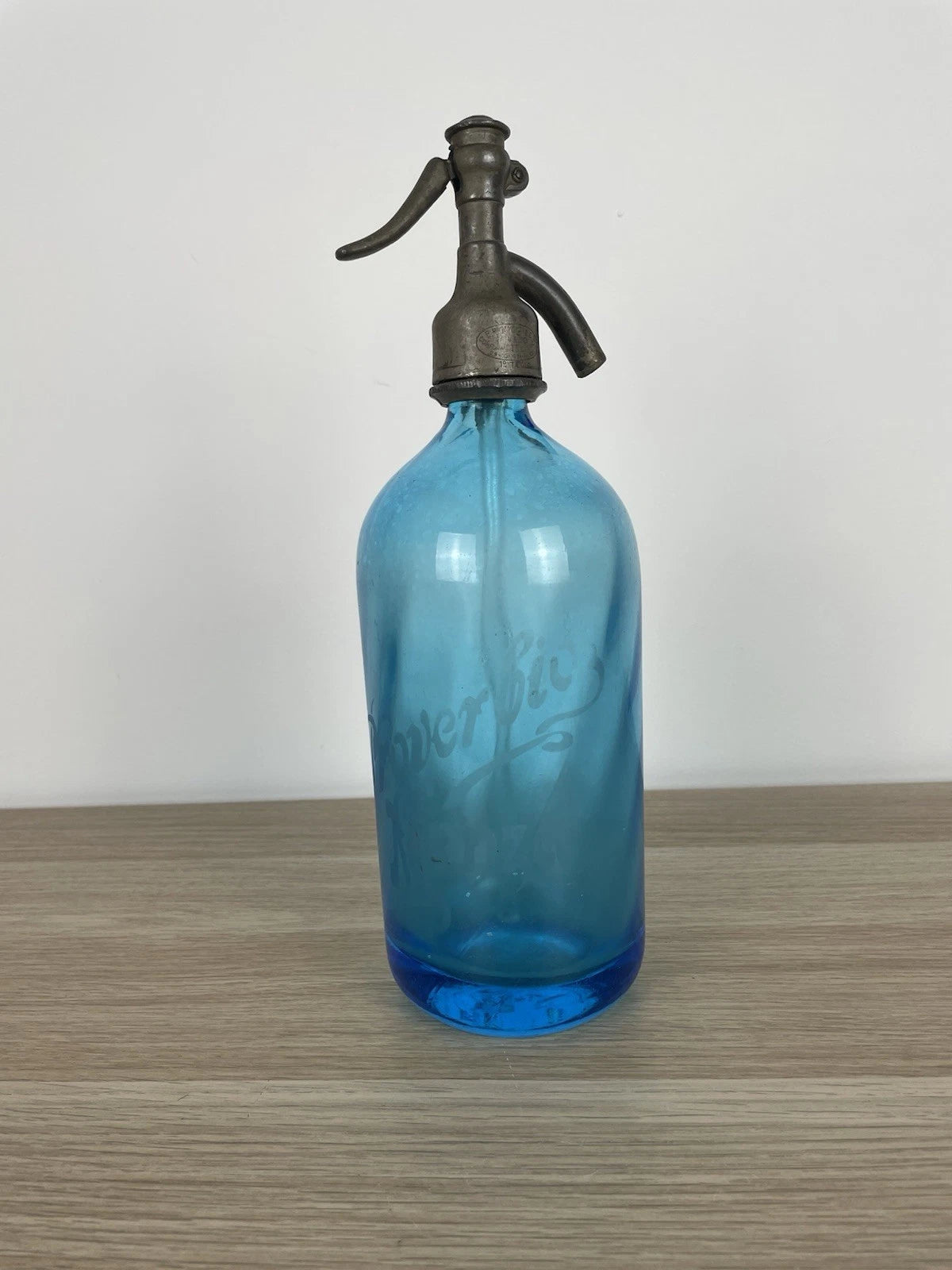 Autoseltz Vetro Sifone Seltz Proverbio Monza Azzurro Antico Epoca Anni 30 Blu