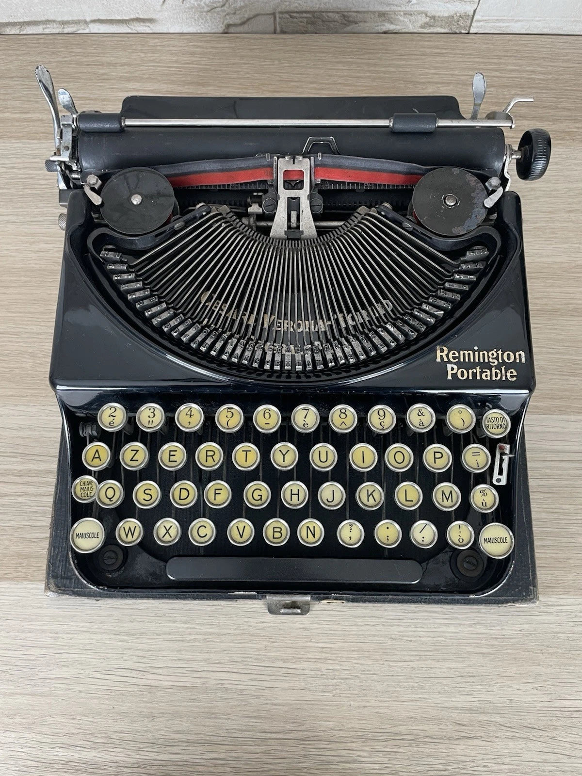 Macchina Da Scrivere Remington Portable Cesare Verona Torino Antica Anni 20 Nera