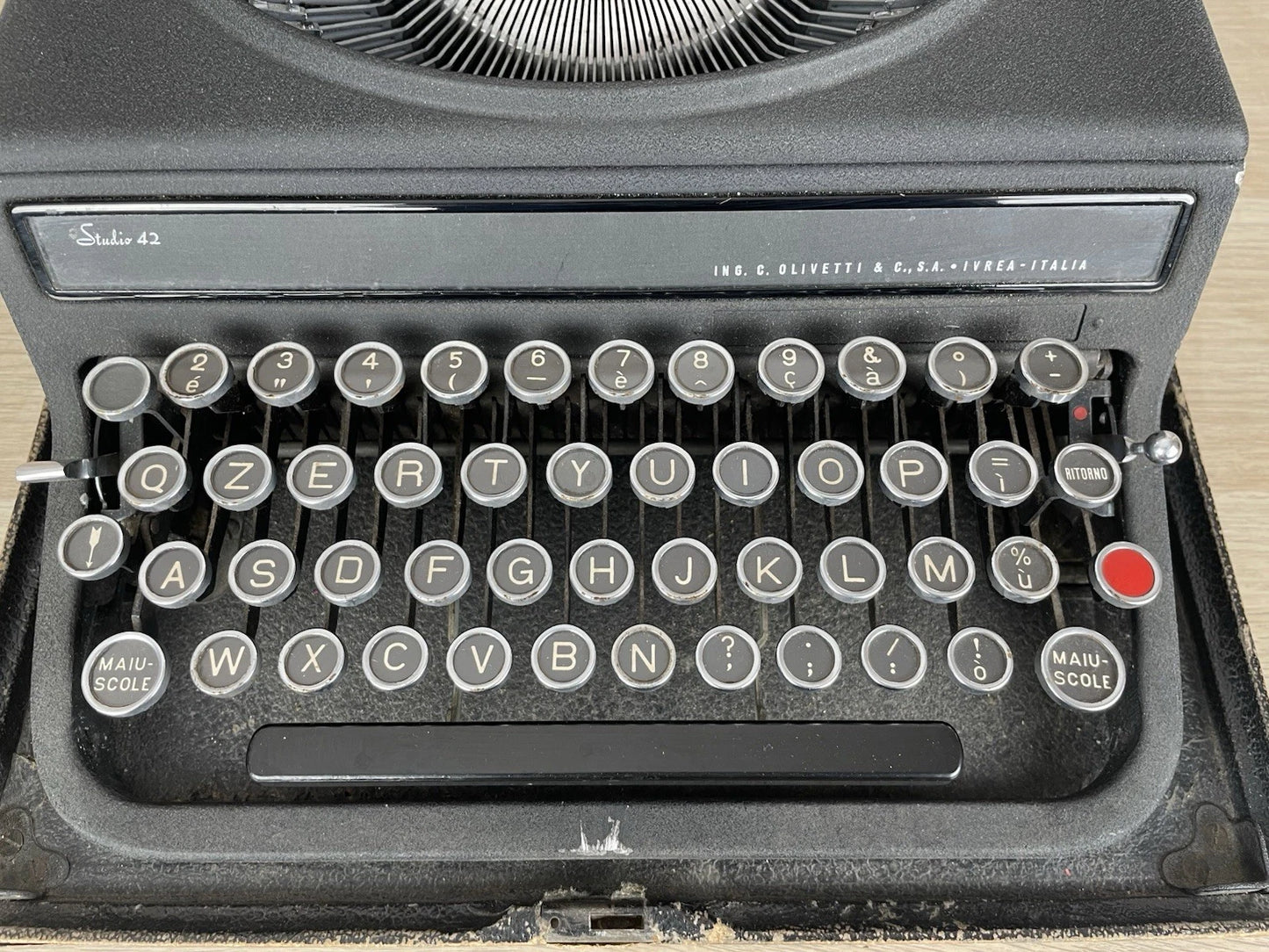 Macchina Per Scrivere Olivetti Studio 42 Vintage Epoca Anni 30 Design Nera