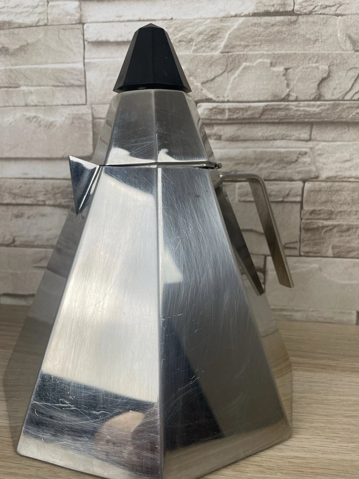 Bollitore Calderoni Fratelli Serie Piramide Ottagonale Vintage Anni 60 Acciaio