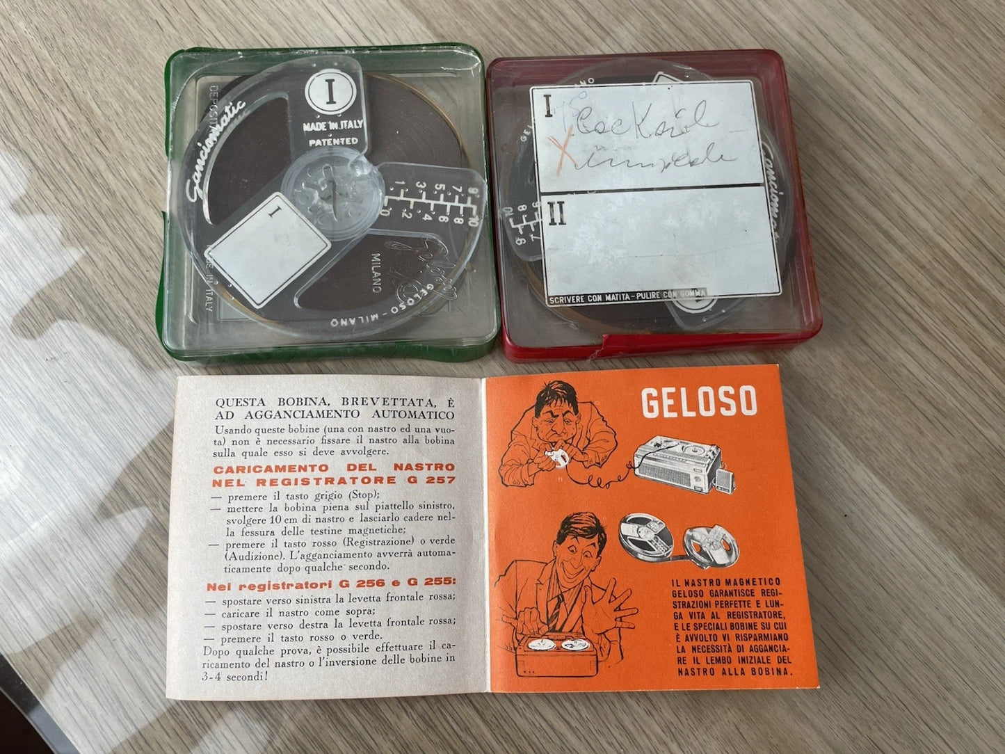 Magnetofono A Bobine Geloso G-600 Registratore Vintage Epoca Anni 60 E Cavo
