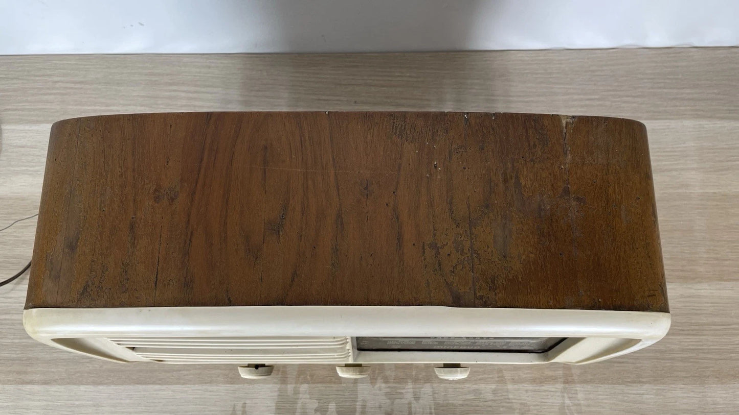 Antica Radio D'Epoca Minerva 525/2 Vintage Valvolare Anni 50 In Legno Solo AM